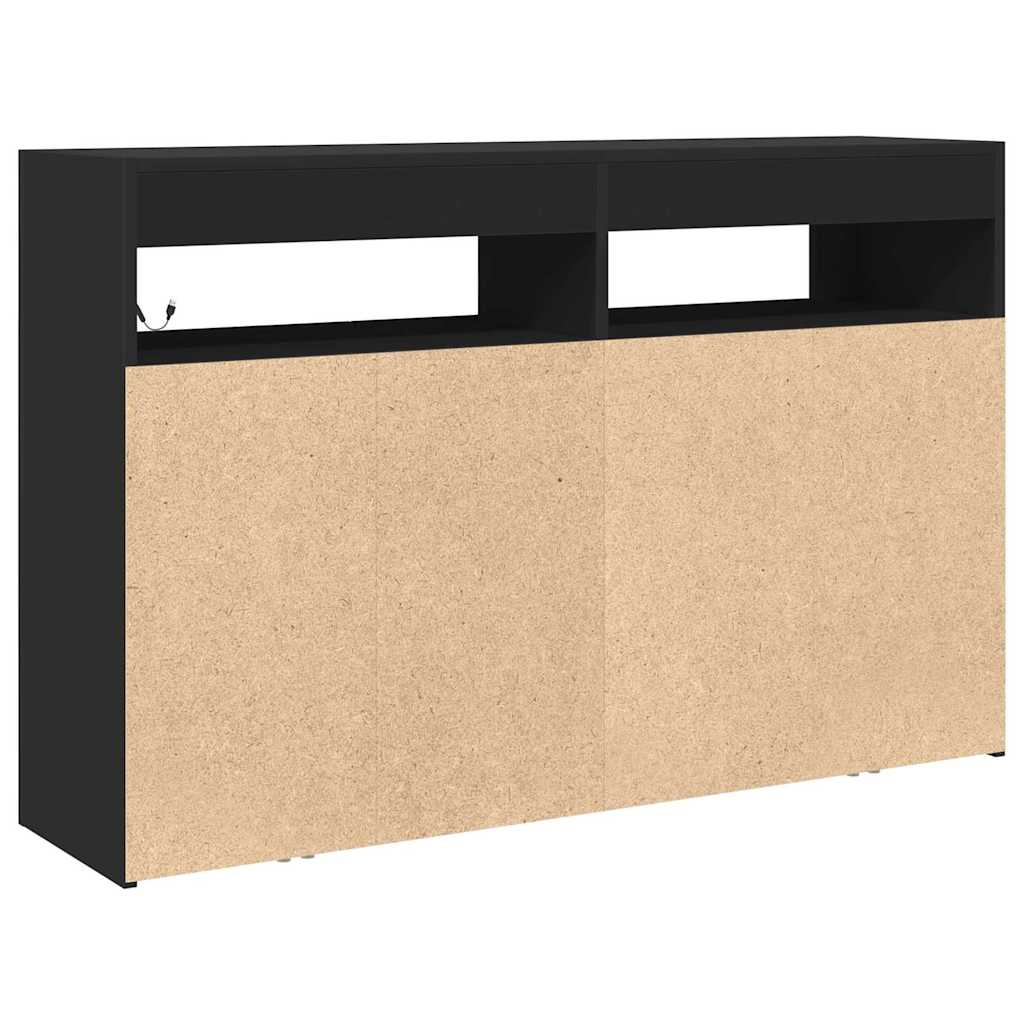 vidaXL Bufet Czarny 116 x 30 x 75 cm Materiał drewnopochodny