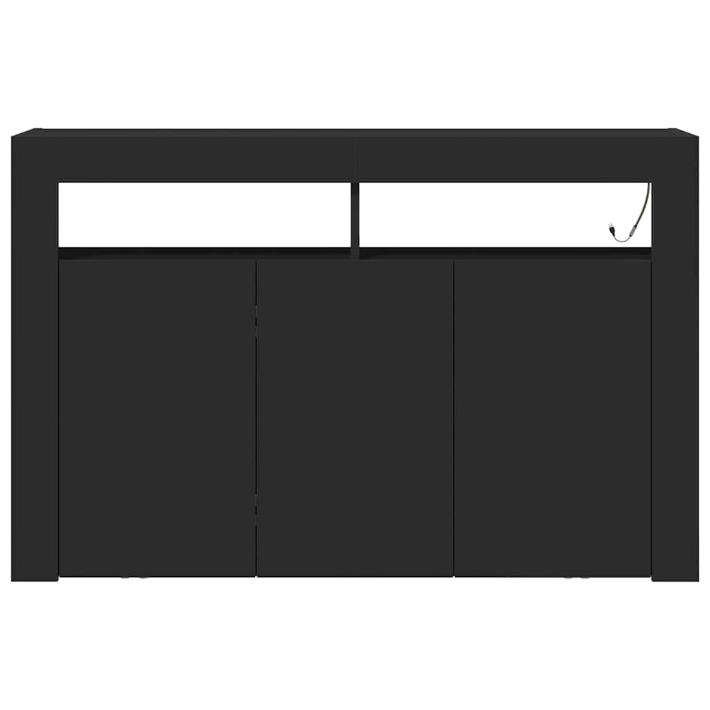 vidaXL Bufet Czarny 116 x 30 x 75 cm Materiał drewnopochodny