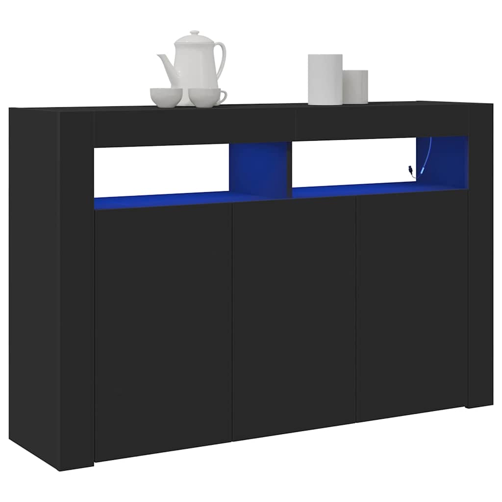 vidaXL Bufet Czarny 116 x 30 x 75 cm Materiał drewnopochodny