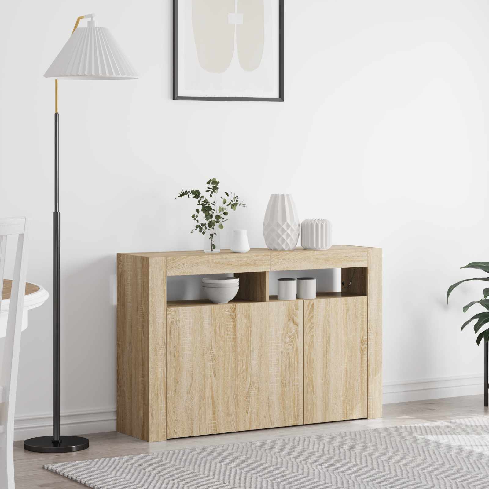vidaXL Bufet Dąb Sonoma 116 x 30 x 75 cm Materiał drewnopochodny