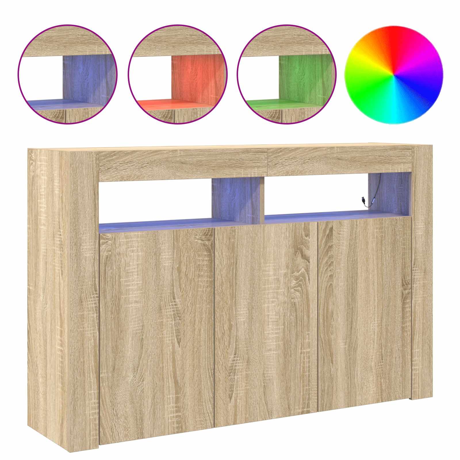 vidaXL Bufet Dąb Sonoma 116 x 30 x 75 cm Materiał drewnopochodny