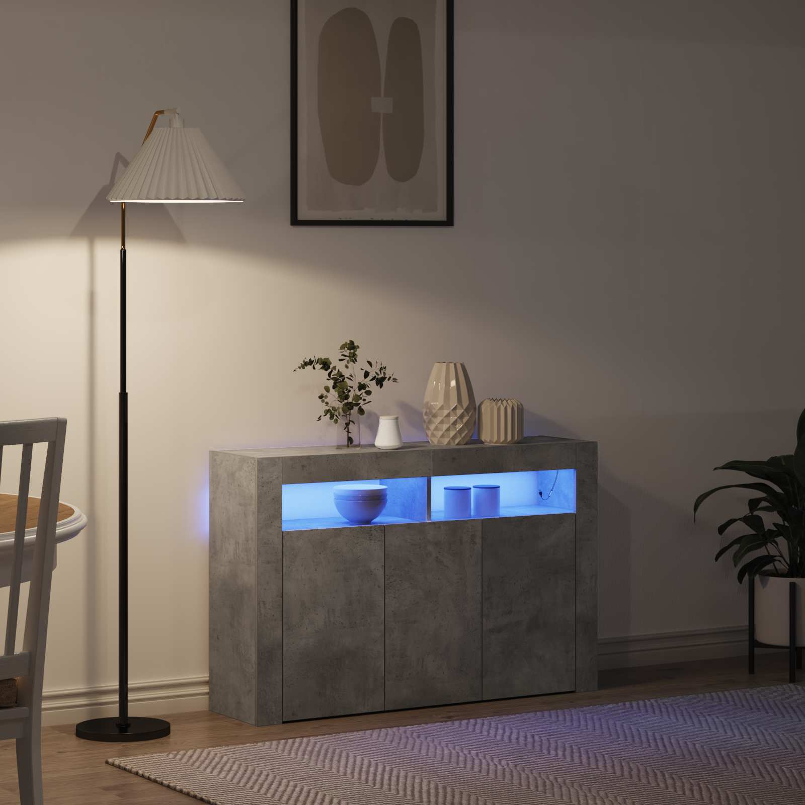 vidaXL Bufet Betonowy szary 116 x 30 x 75 cm Materiał drewnopochodny