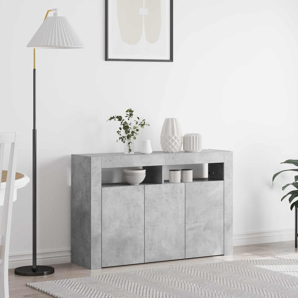 vidaXL Bufet Betonowy szary 116 x 30 x 75 cm Materiał drewnopochodny