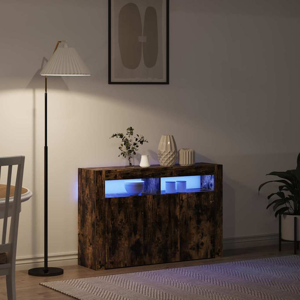 vidaXL Bufet Dąb wędzony 116 x 30 x 75 cm Materiał drewnopochodny