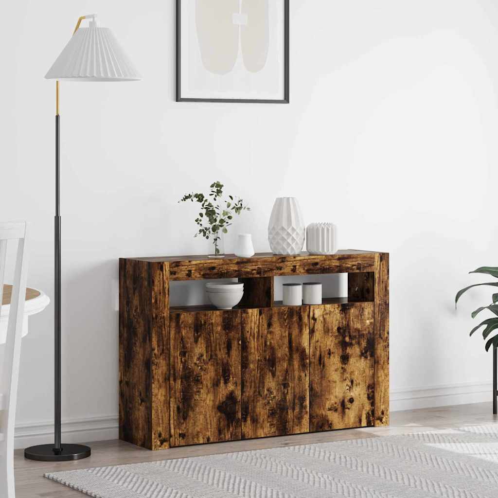 vidaXL Bufet Dąb wędzony 116 x 30 x 75 cm Materiał drewnopochodny
