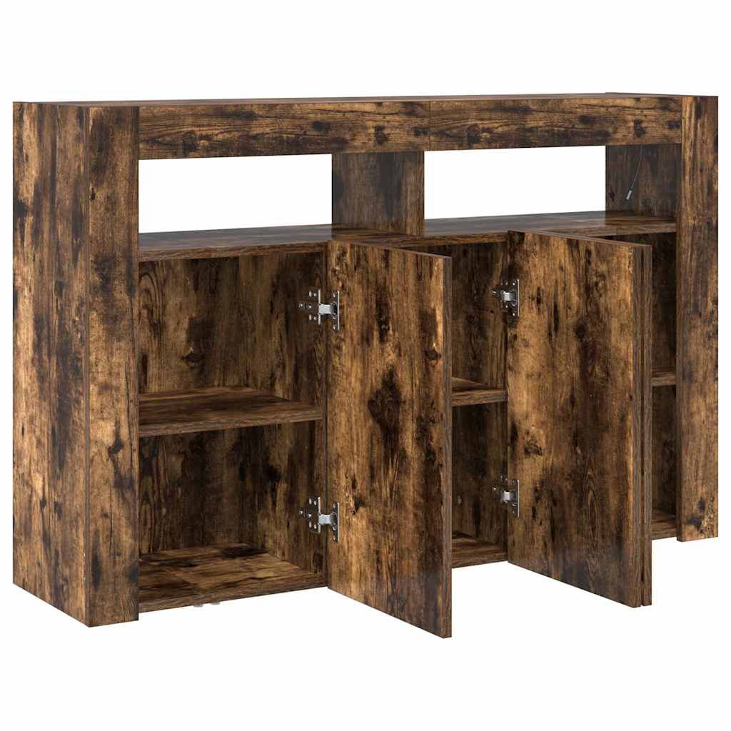 vidaXL Bufet Dąb wędzony 116 x 30 x 75 cm Materiał drewnopochodny