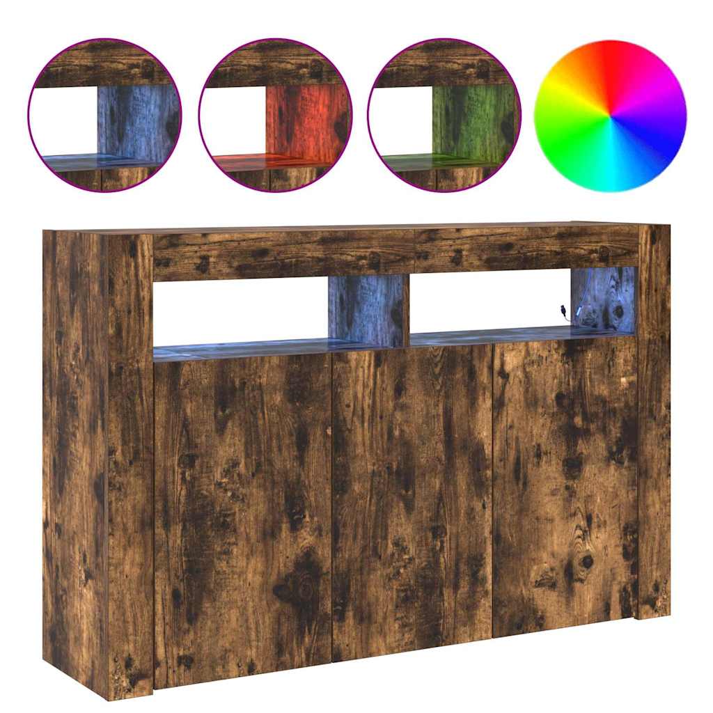 vidaXL Bufet Dąb wędzony 116 x 30 x 75 cm Materiał drewnopochodny