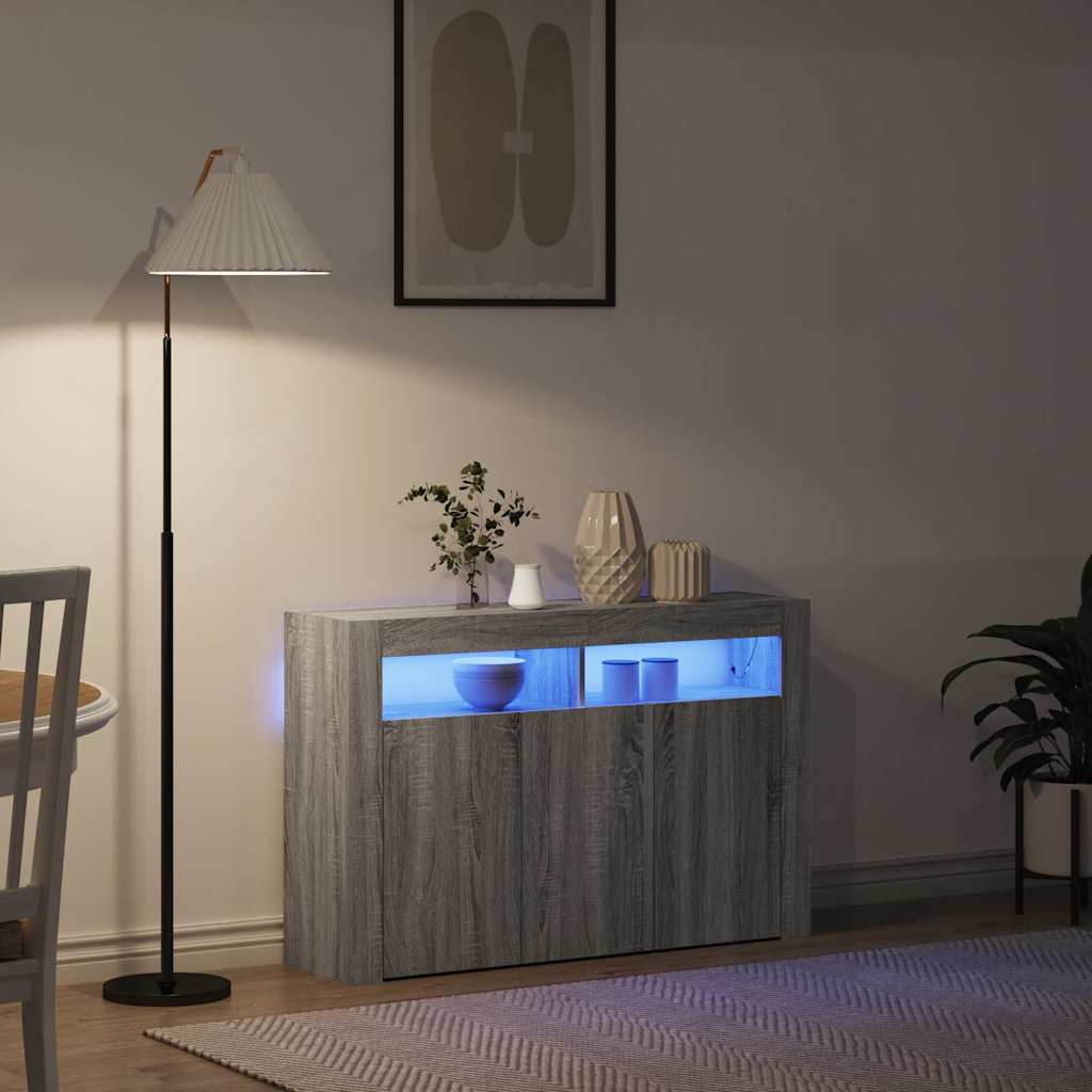 vidaXL Bufet Szary Sonoma 116 x 30 x 75 cm Materiał drewnopochodny