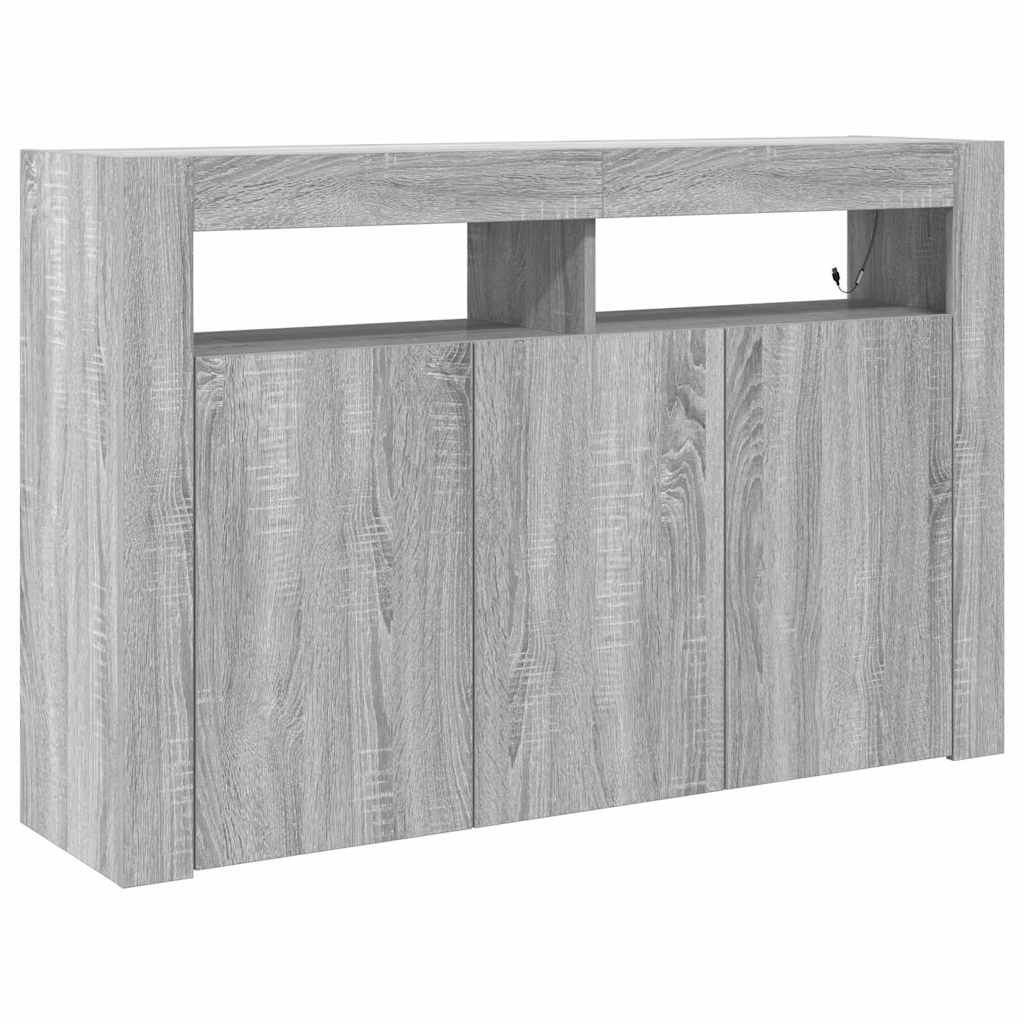 vidaXL Bufet Szary Sonoma 116 x 30 x 75 cm Materiał drewnopochodny