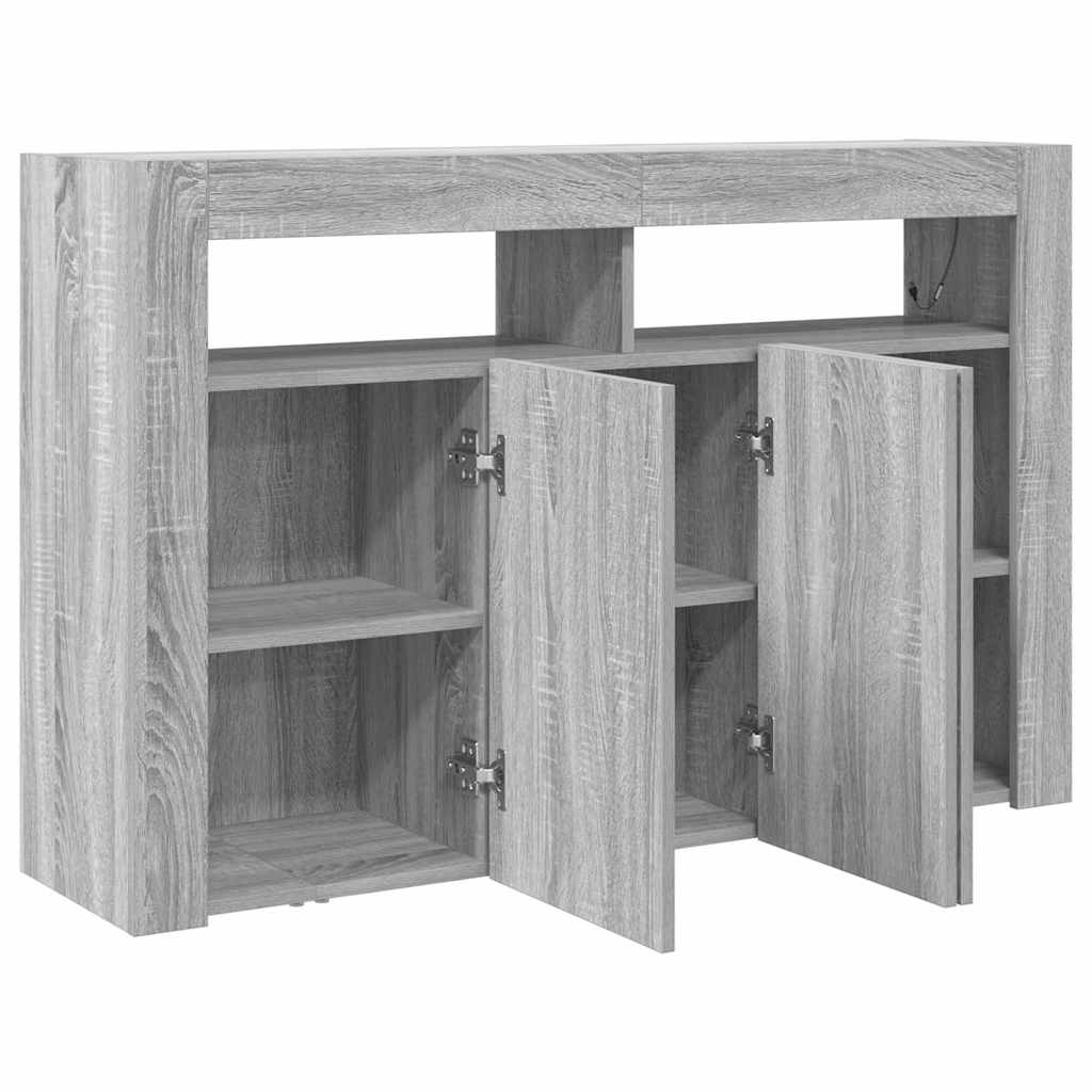 vidaXL Bufet Szary Sonoma 116 x 30 x 75 cm Materiał drewnopochodny