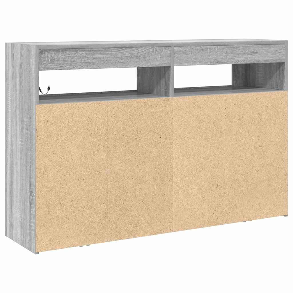 vidaXL Bufet Szary Sonoma 116 x 30 x 75 cm Materiał drewnopochodny