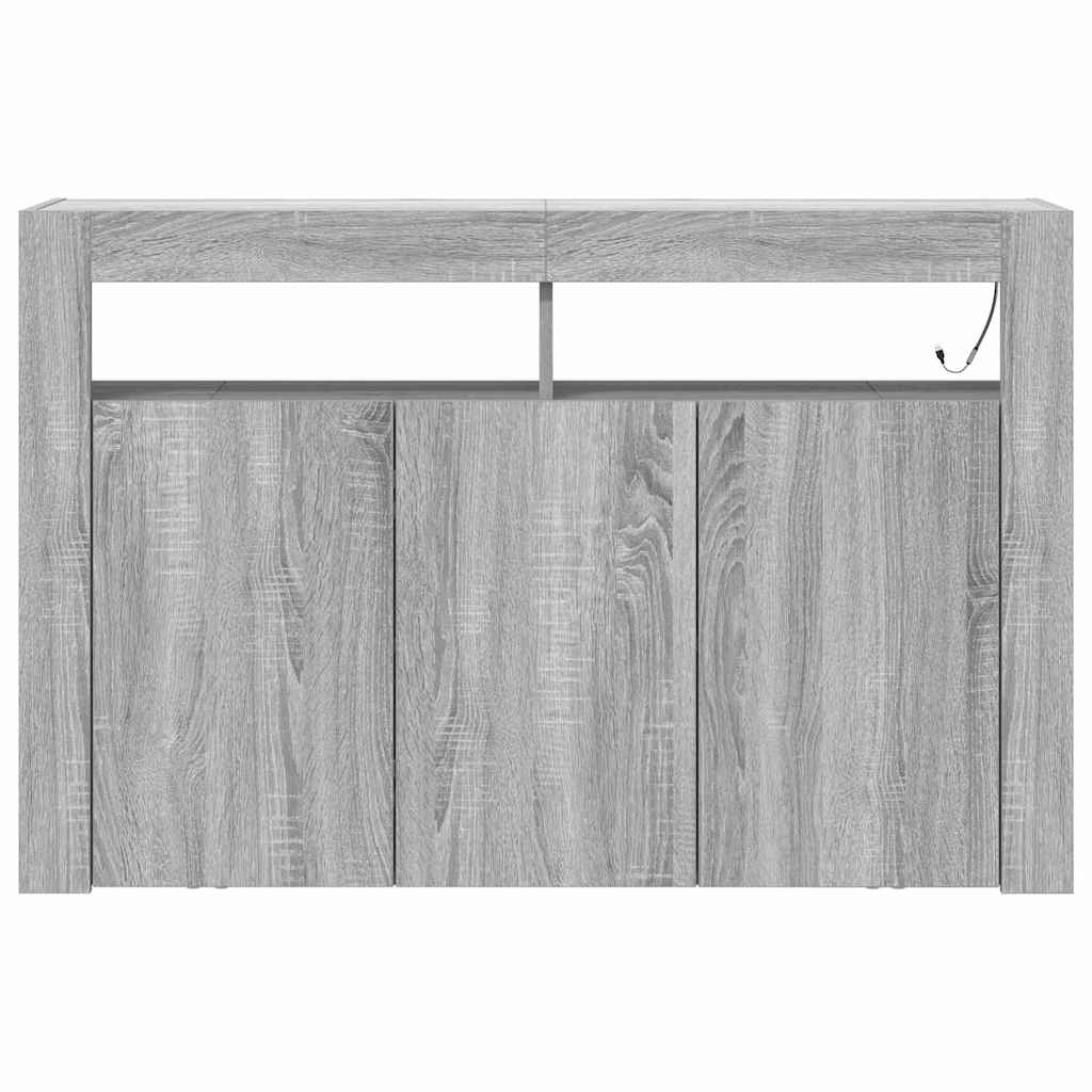 vidaXL Bufet Szary Sonoma 116 x 30 x 75 cm Materiał drewnopochodny
