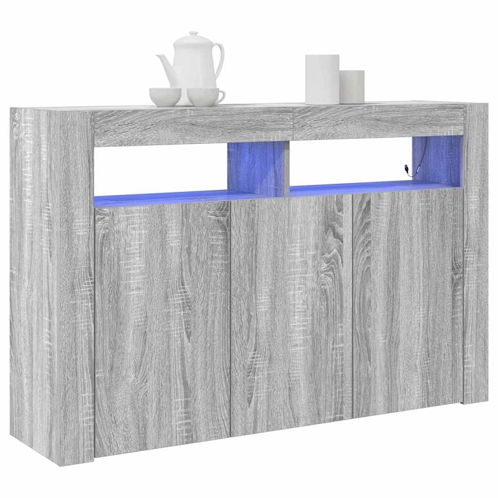 vidaXL Bufet Szary Sonoma 116 x 30 x 75 cm Materiał drewnopochodny