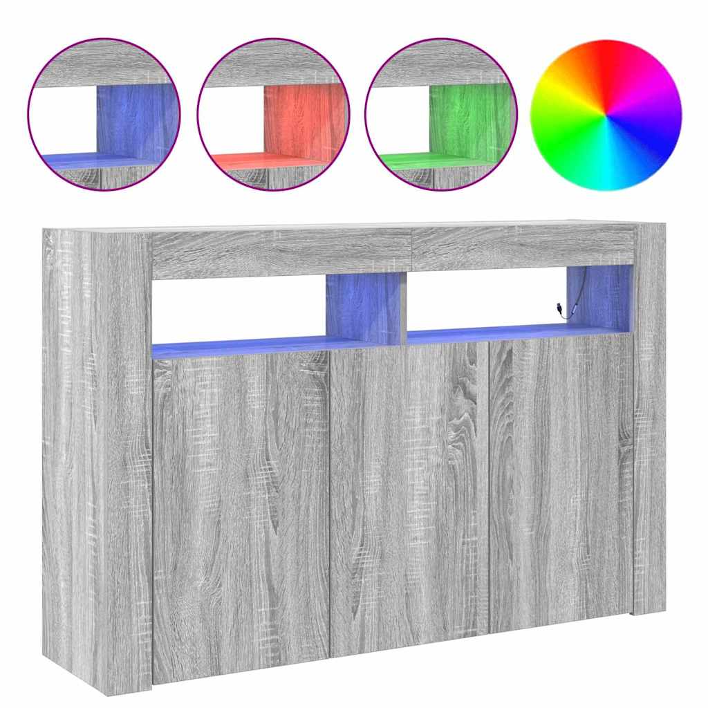 vidaXL Bufet Szary Sonoma 116 x 30 x 75 cm Materiał drewnopochodny