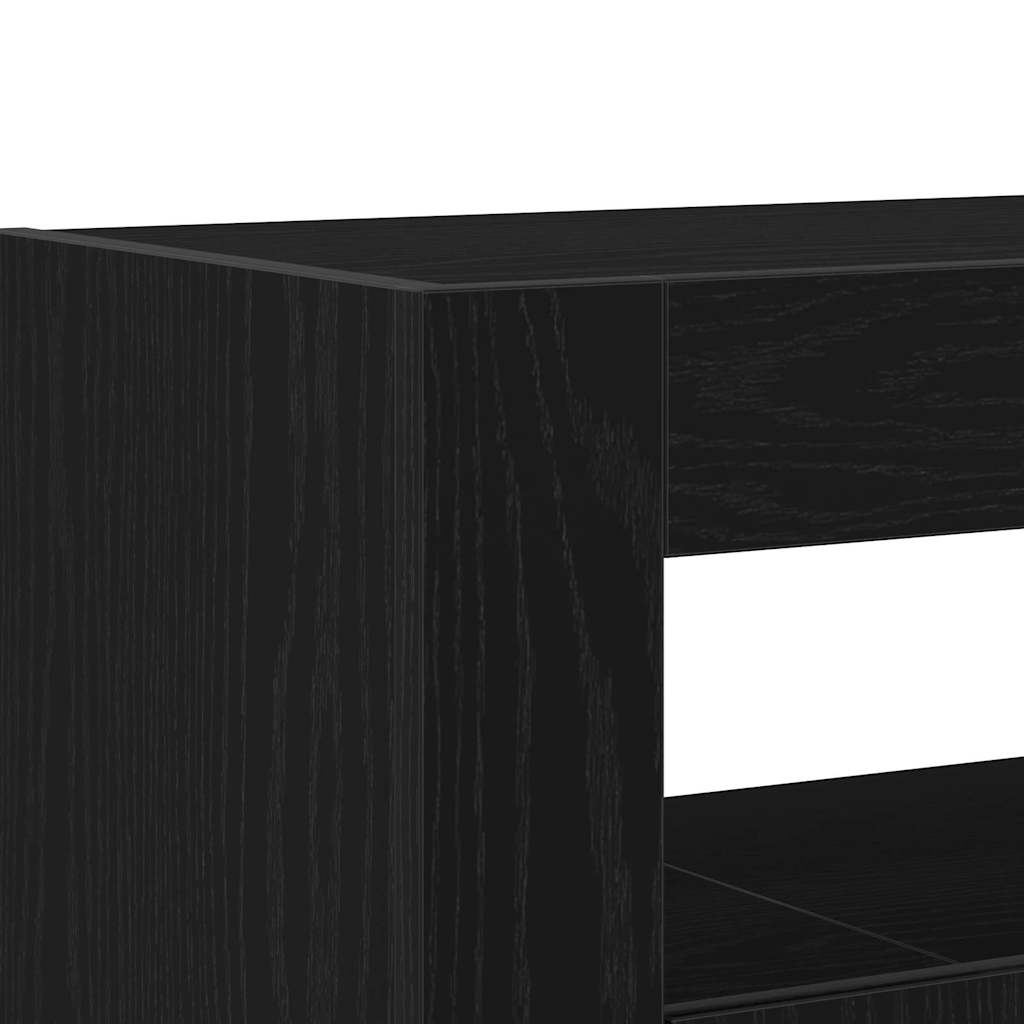 vidaXL Bufet Czarny Dąb 116 x 30 x 75 cm Materiał drewnopochodny