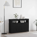 vidaXL Bufet Czarny Dąb 116 x 30 x 75 cm Materiał drewnopochodny