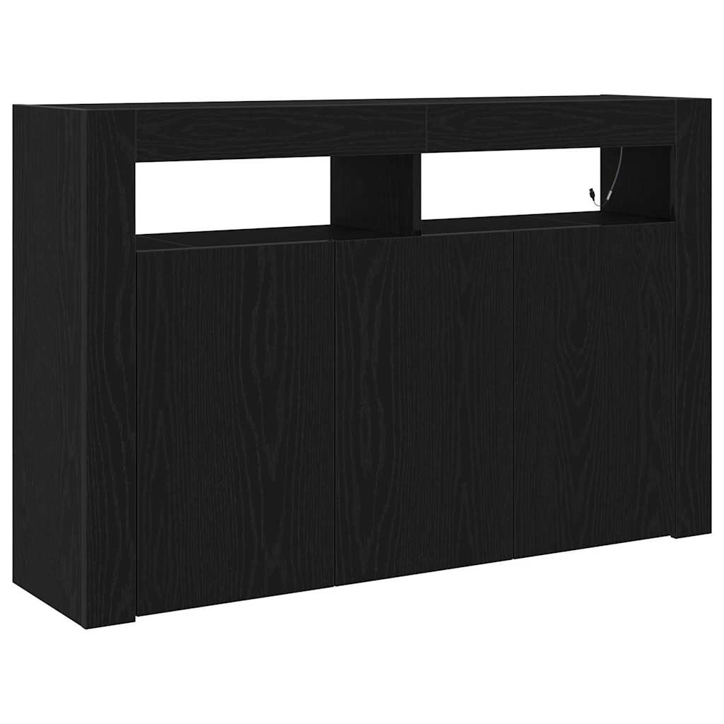 vidaXL Bufet Czarny Dąb 116 x 30 x 75 cm Materiał drewnopochodny