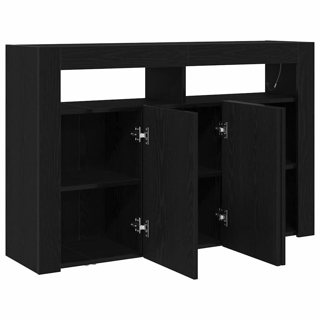 vidaXL Bufet Czarny Dąb 116 x 30 x 75 cm Materiał drewnopochodny