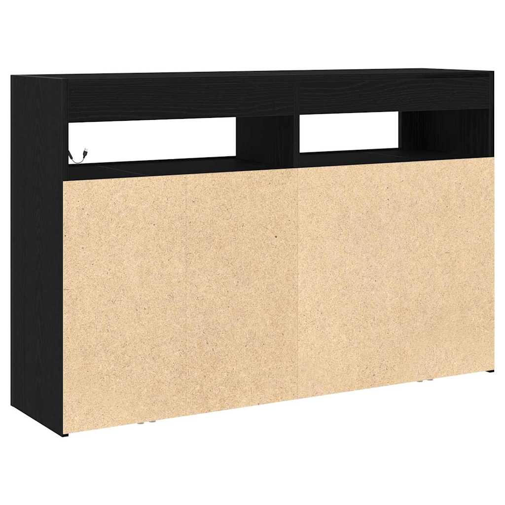 vidaXL Bufet Czarny Dąb 116 x 30 x 75 cm Materiał drewnopochodny