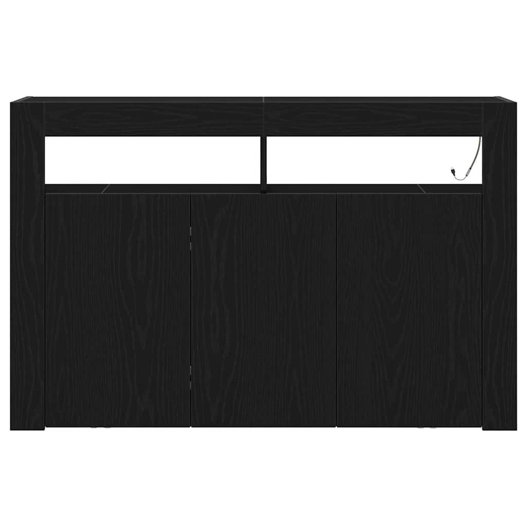 vidaXL Bufet Czarny Dąb 116 x 30 x 75 cm Materiał drewnopochodny