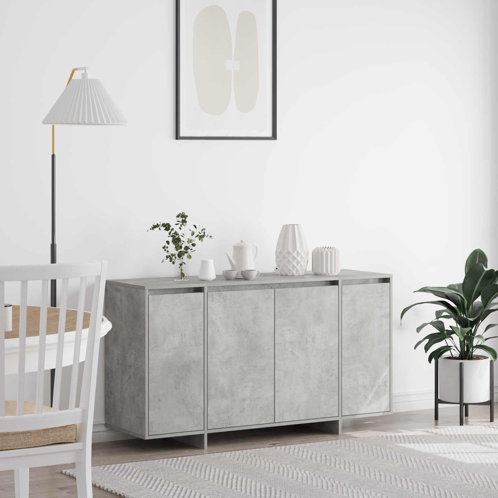 vidaXL Bufet Betonowy szary 135 x 41 x 75 cm Materiał drewnopochodny