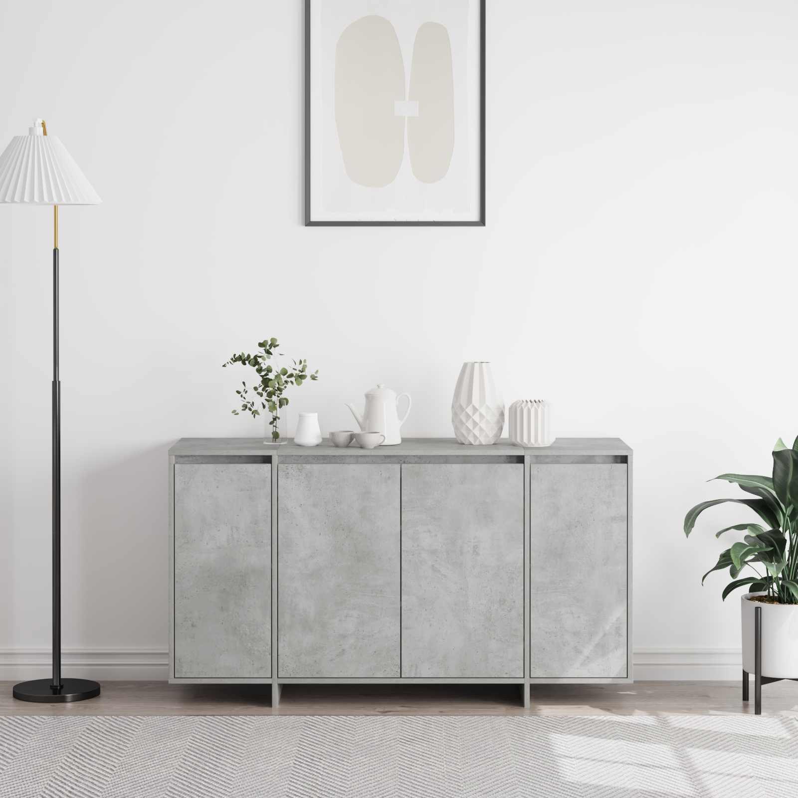 vidaXL Bufet Betonowy szary 135 x 41 x 75 cm Materiał drewnopochodny