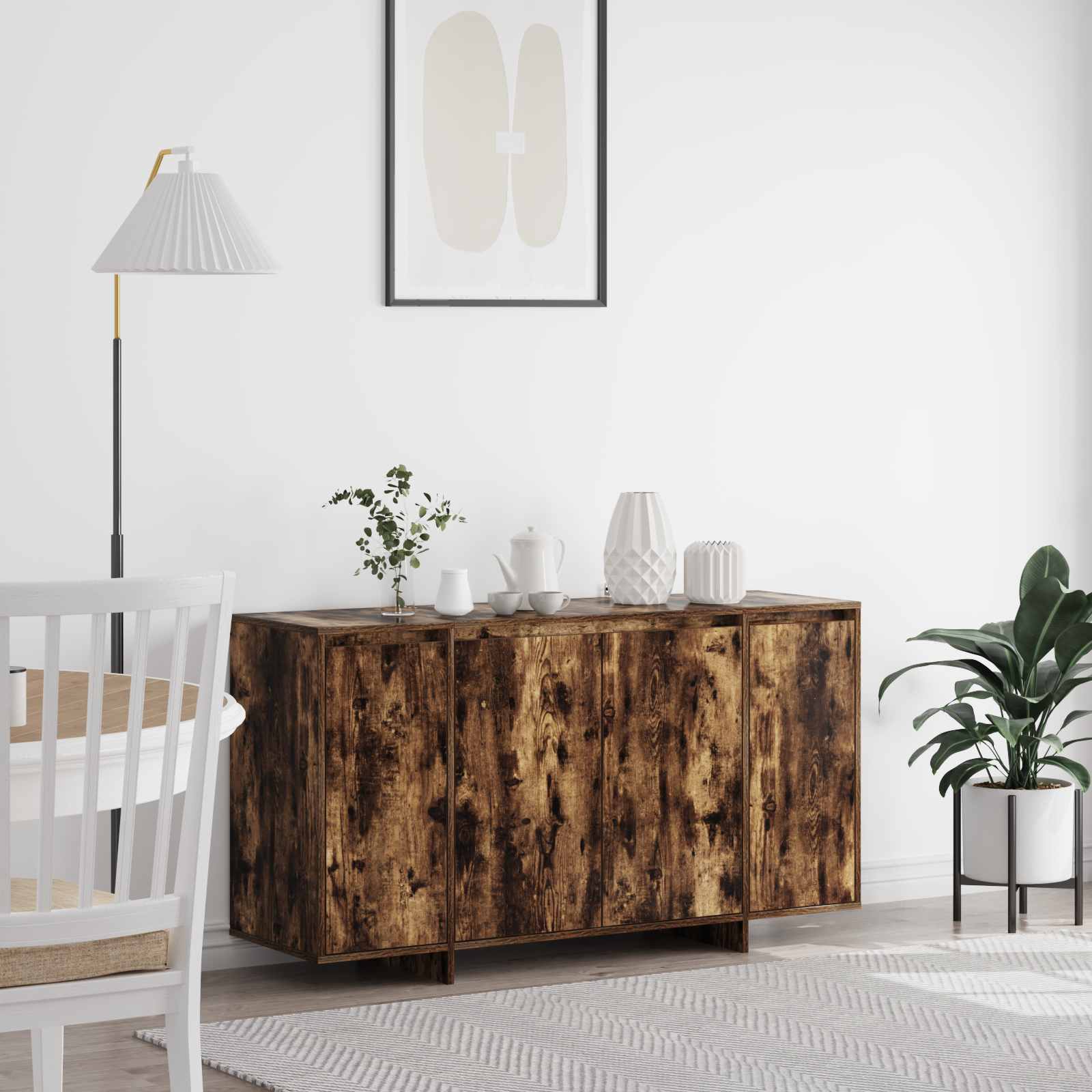 vidaXL Bufet Dąb wędzony 135 x 41 x 75 cm Materiał drewnopochodny