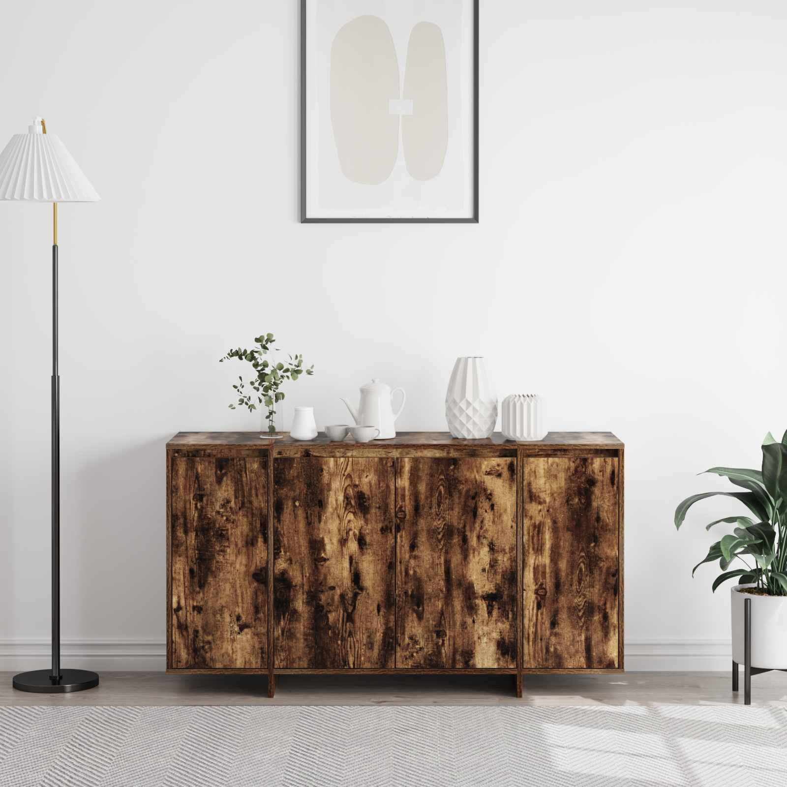 vidaXL Bufet Dąb wędzony 135 x 41 x 75 cm Materiał drewnopochodny
