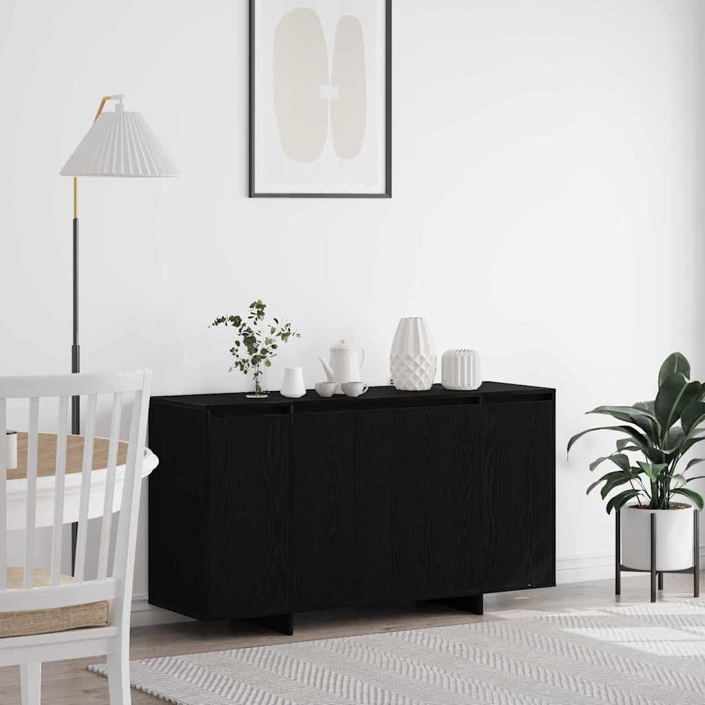 vidaXL Bufet Czarny Dąb 135 x 41 x 75 cm Materiał drewnopochodny