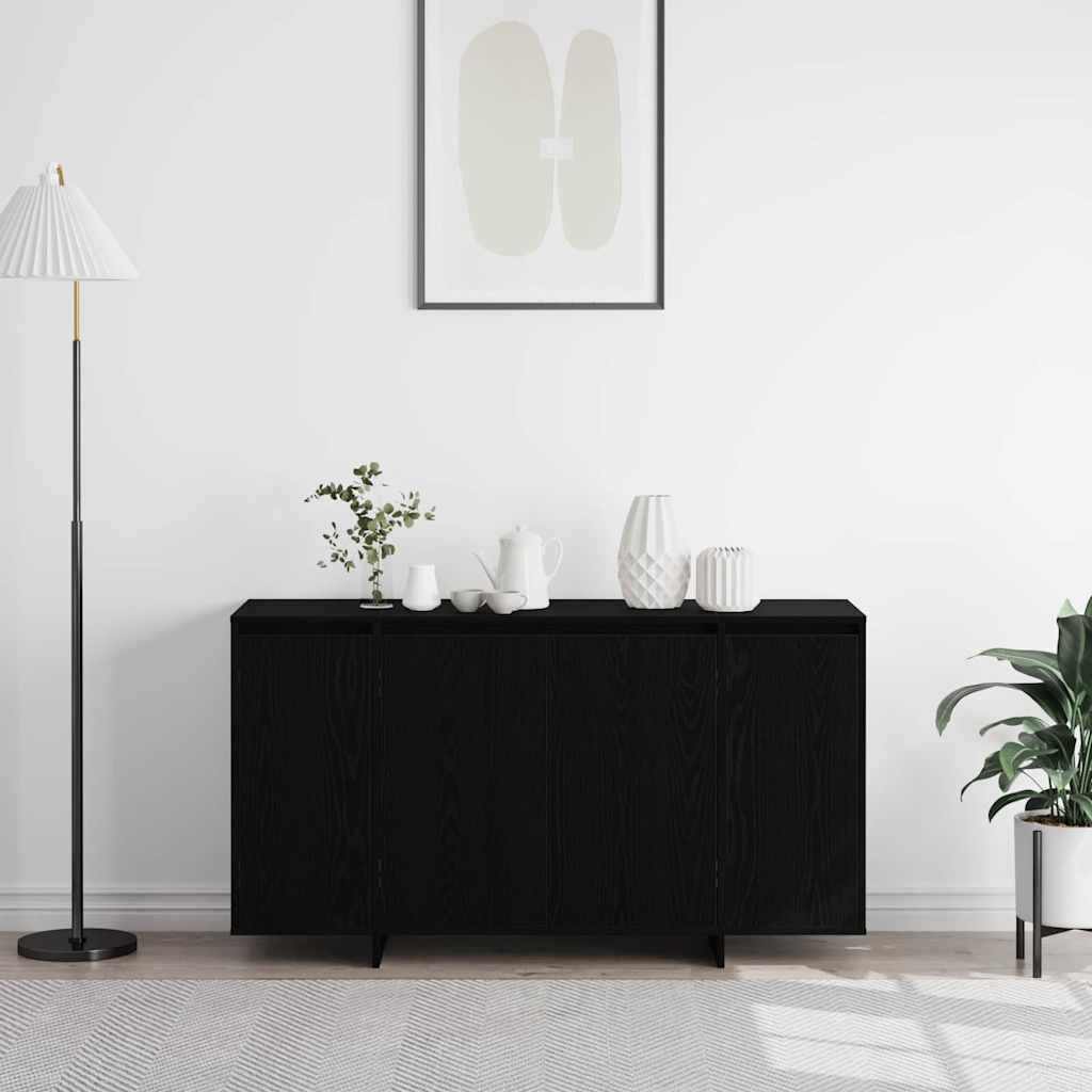 vidaXL Bufet Czarny Dąb 135 x 41 x 75 cm Materiał drewnopochodny