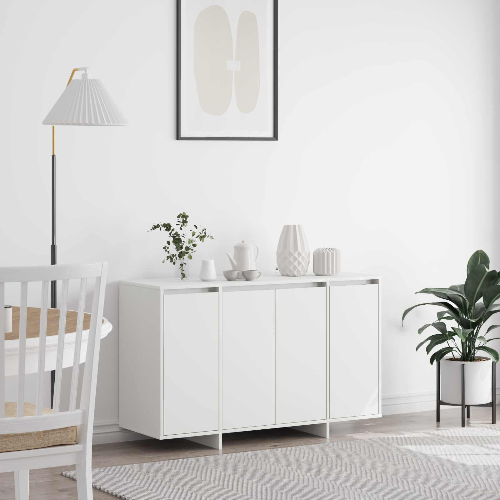 vidaXL Bufet Biały 120 x 41 x 75 cm Materiał drewnopochodny