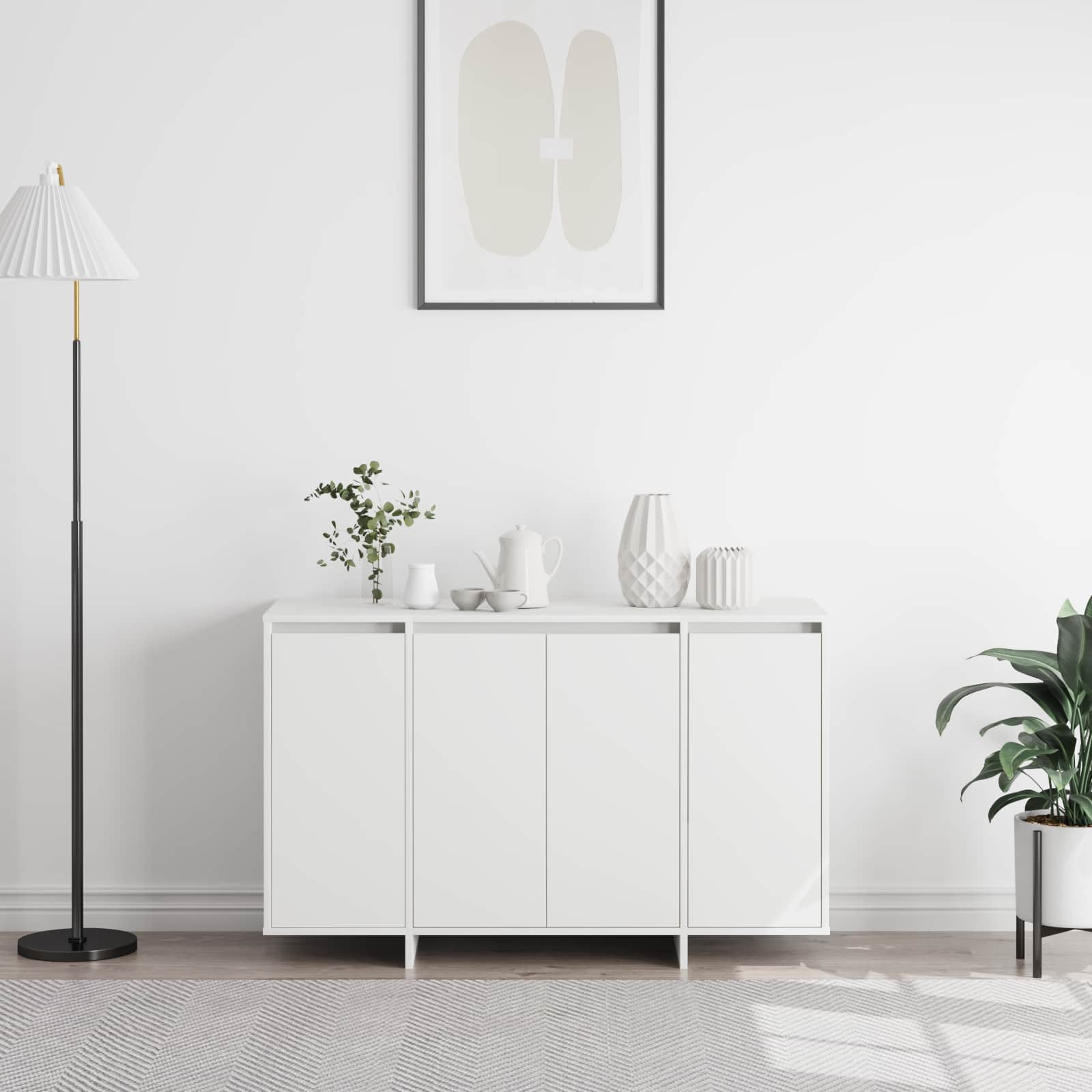 vidaXL Bufet Biały 120 x 41 x 75 cm Materiał drewnopochodny