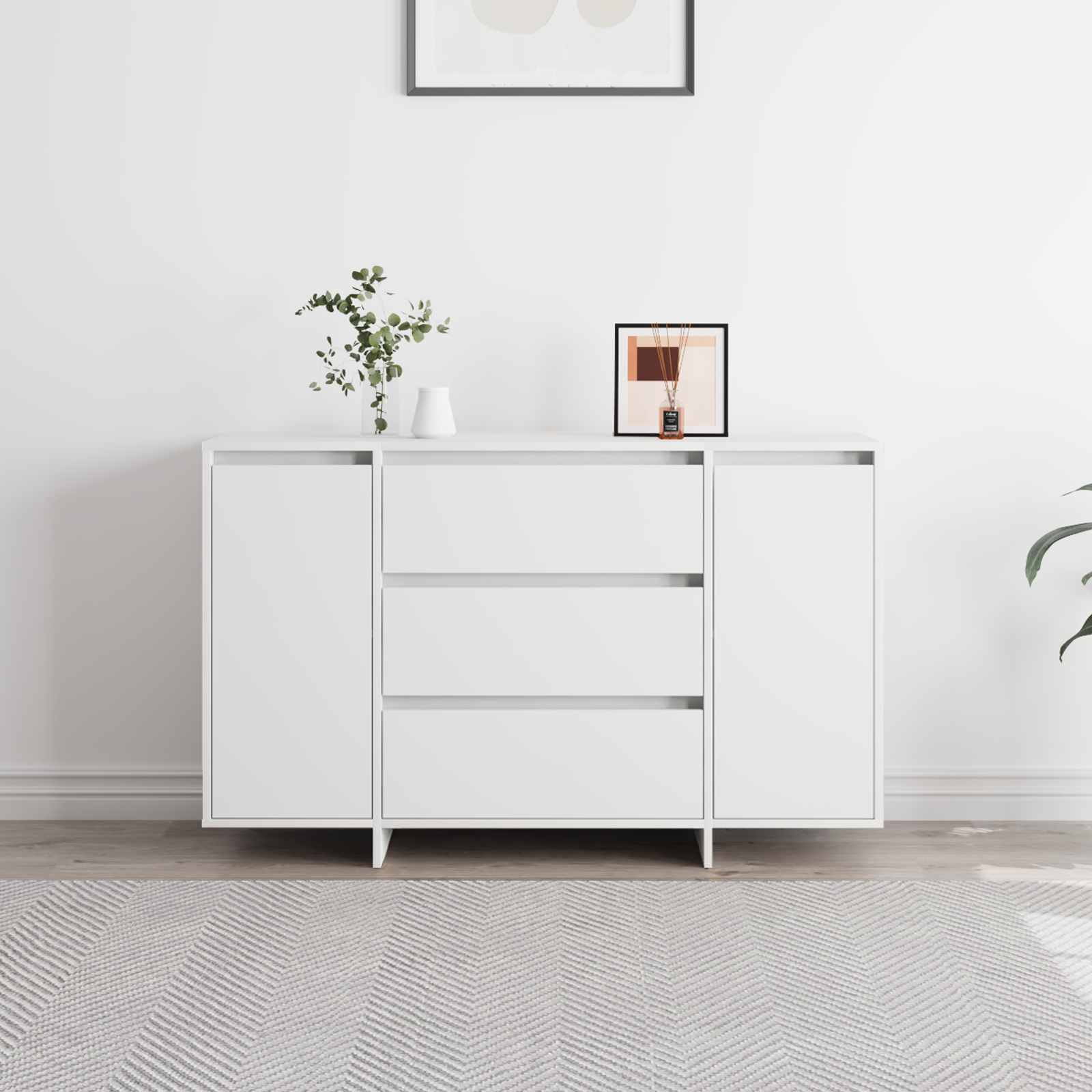 vidaXL Bufet z szufladą Biały 120 x 41 x 75 cm Materiał drewnopochodny