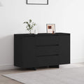 vidaXL Bufet Czarny 120 x 41 x 75 cm Materiał drewnopochodny
