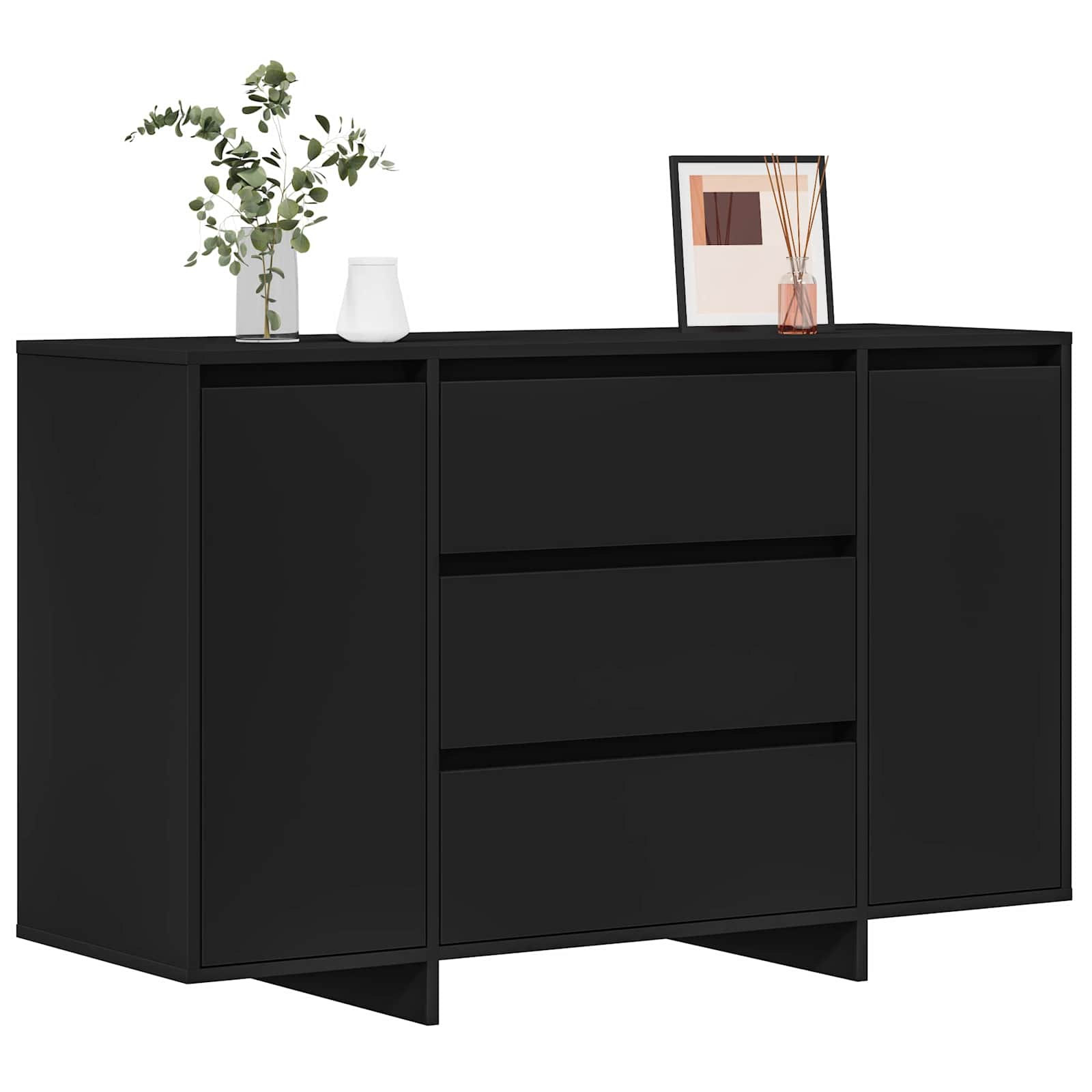 vidaXL Bufet Czarny 120 x 41 x 75 cm Materiał drewnopochodny