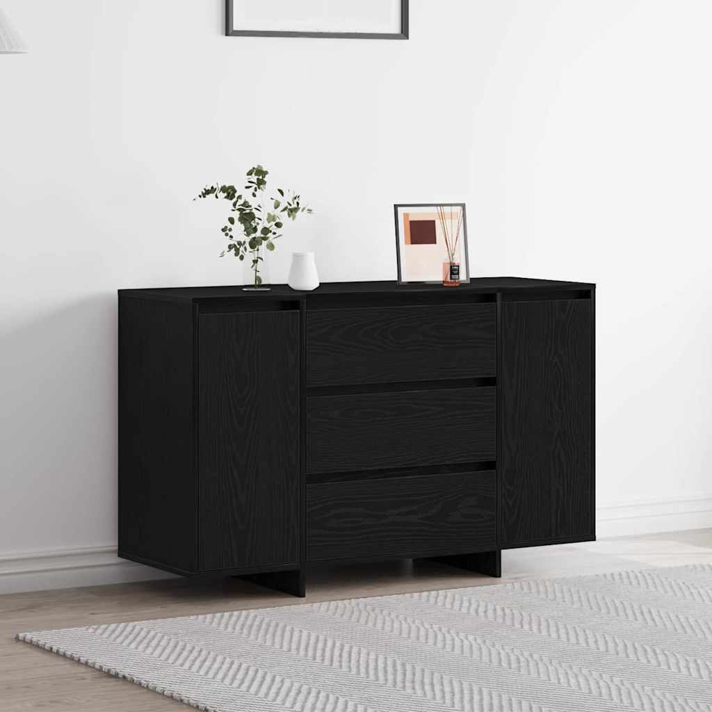 vidaXL Bufet Czarny Dąb 120 x 41 x 75 cm Materiał drewnopochodny