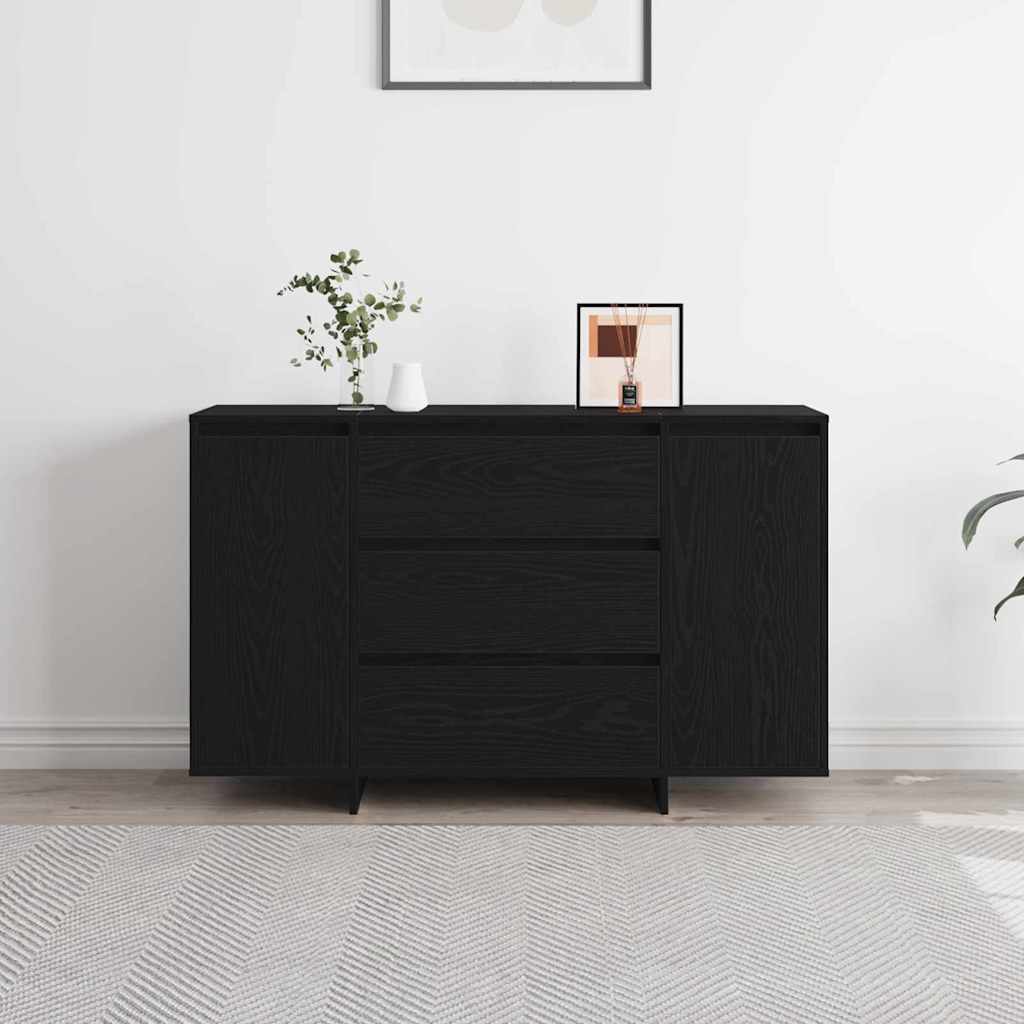 vidaXL Bufet Czarny Dąb 120 x 41 x 75 cm Materiał drewnopochodny
