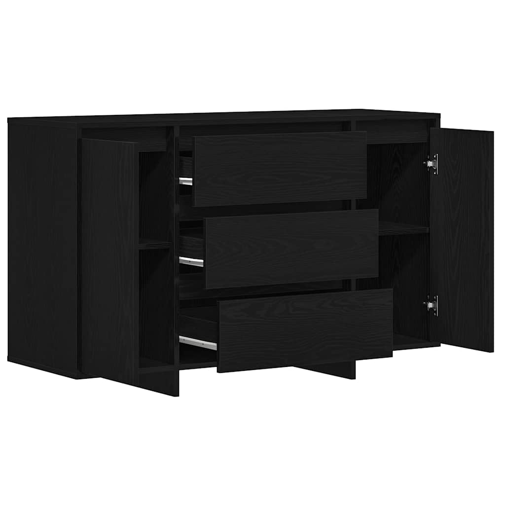 vidaXL Bufet Czarny Dąb 120 x 41 x 75 cm Materiał drewnopochodny