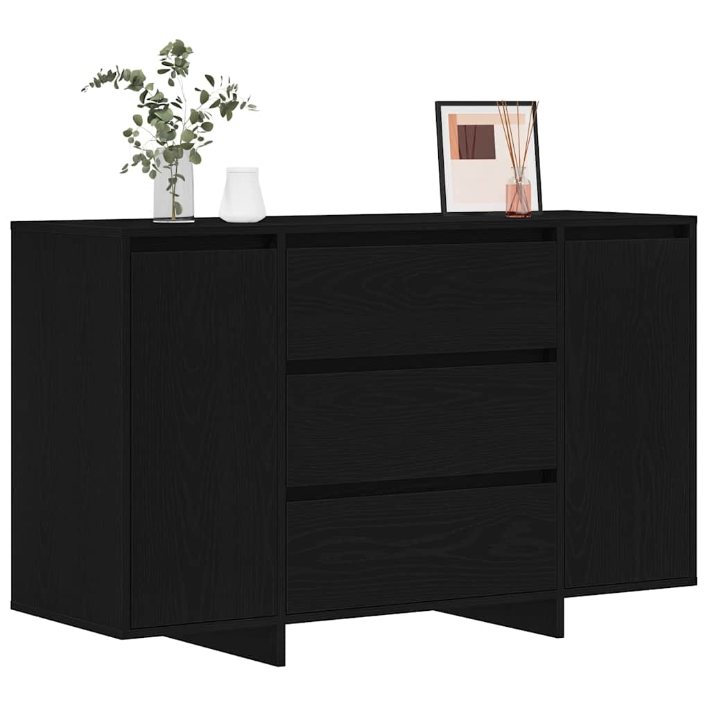 vidaXL Bufet Czarny Dąb 120 x 41 x 75 cm Materiał drewnopochodny