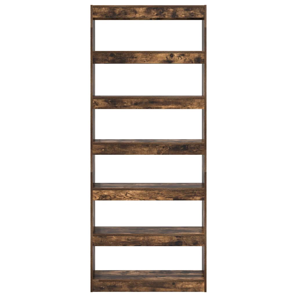 vidaXL Szafka na książki 6 poziomy 80 x 30 x 198 cm Dąb wędzony