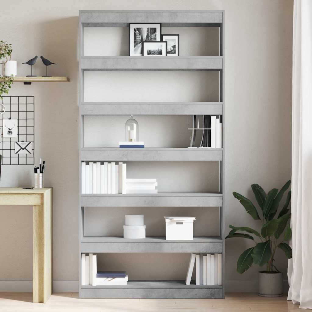 vidaXL Szafka na książki Betonowy szary 100 x 30 x 198 cm