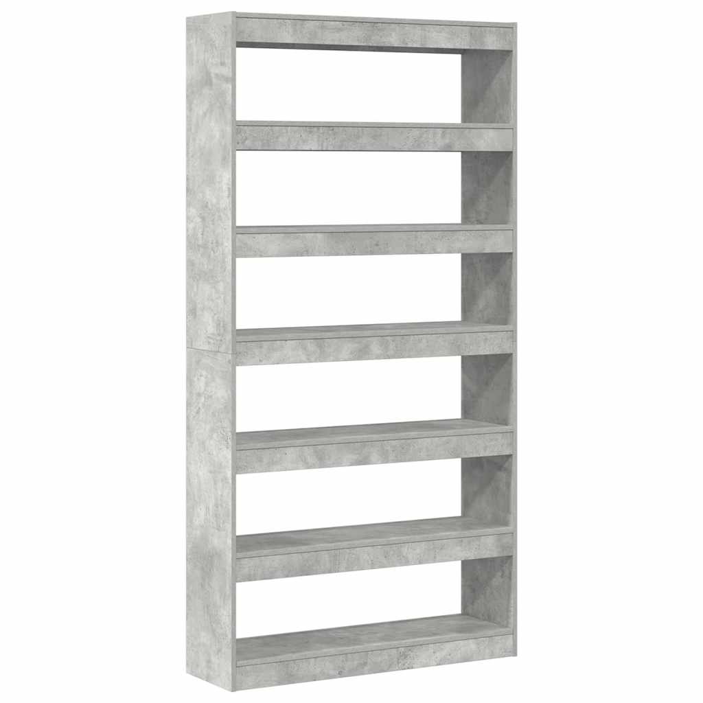 vidaXL Szafka na książki Betonowy szary 100 x 30 x 198 cm