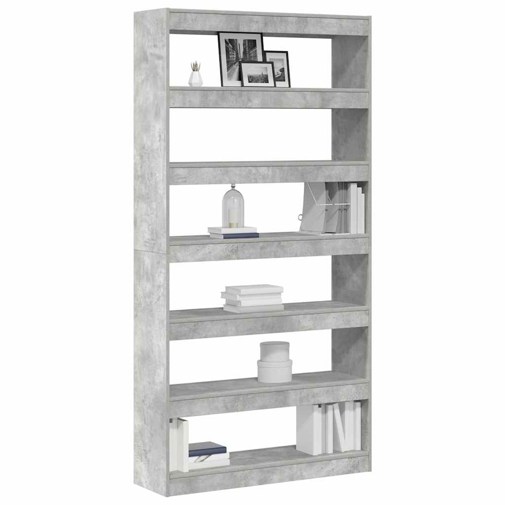 vidaXL Szafka na książki Betonowy szary 100 x 30 x 198 cm