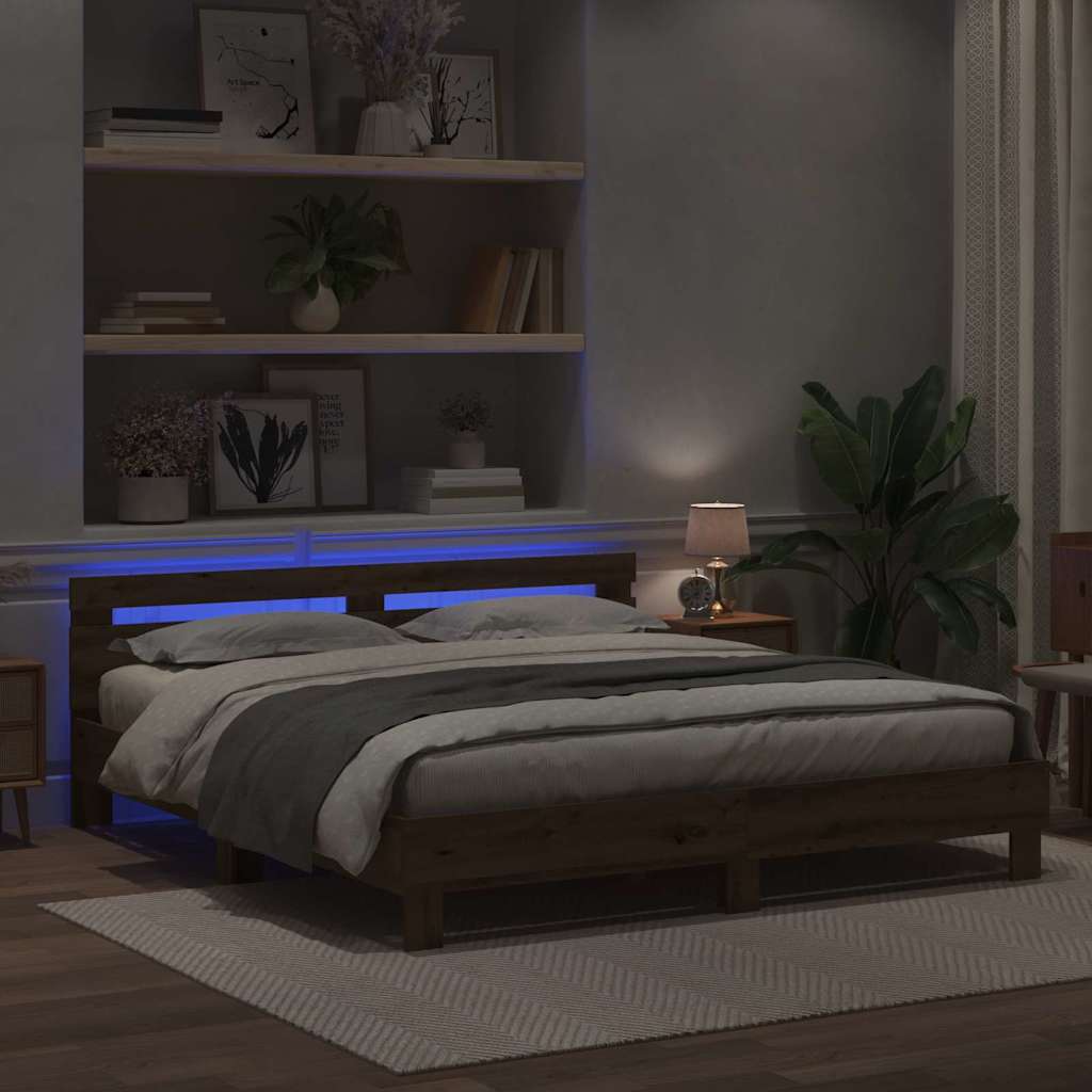 vidaXL Ramka łóżka Dąb rzemieślniczy 200 x 200 cm Drewno inżynieryjne
