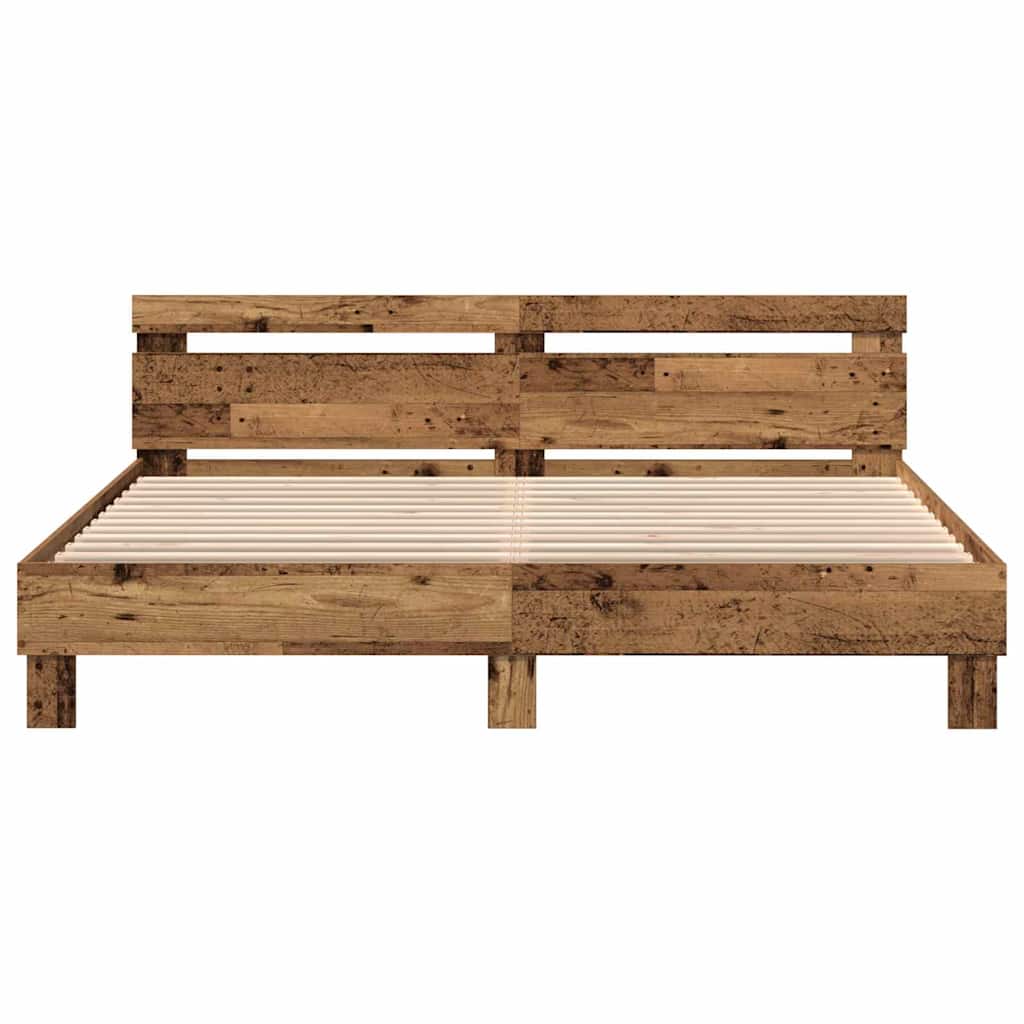 vidaXL Ramka łóżka Stare drewno 180 x 200 cm Drewno inżynieryjne