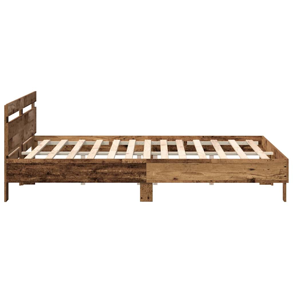 vidaXL Ramka łóżka Stare drewno 180 x 200 cm Drewno inżynieryjne