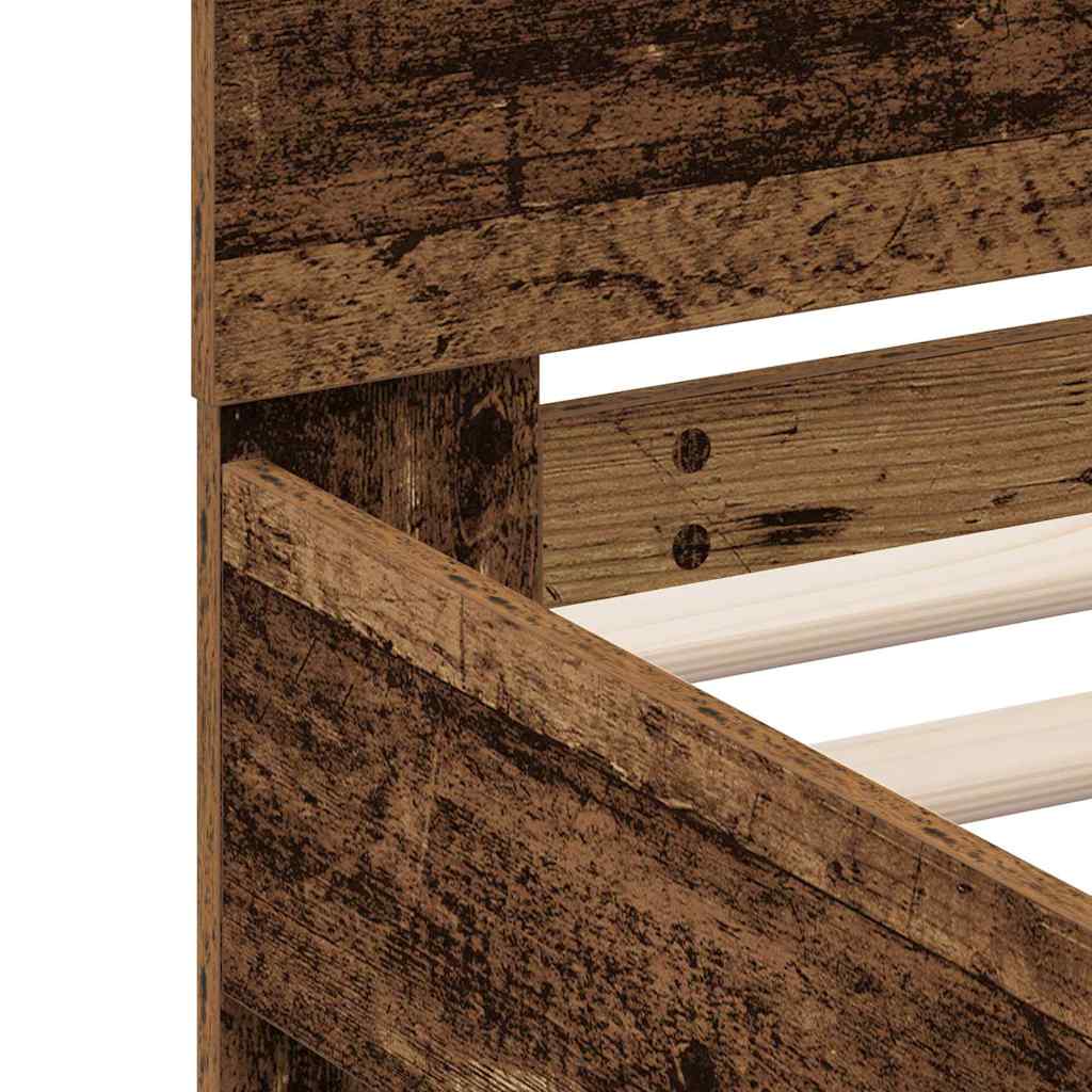 vidaXL Ramka łóżka Stare drewno 160 x 200 cm Drewno inżynieryjne