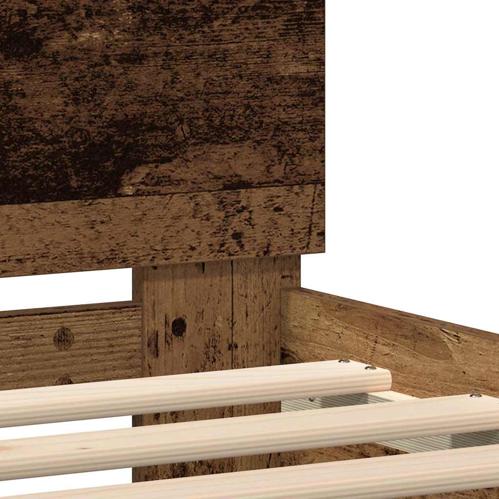 vidaXL Ramka łóżka Stare drewno 160 x 200 cm Drewno inżynieryjne