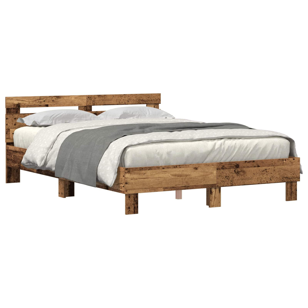 vidaXL Ramka łóżka Stare drewno 160 x 200 cm Drewno inżynieryjne