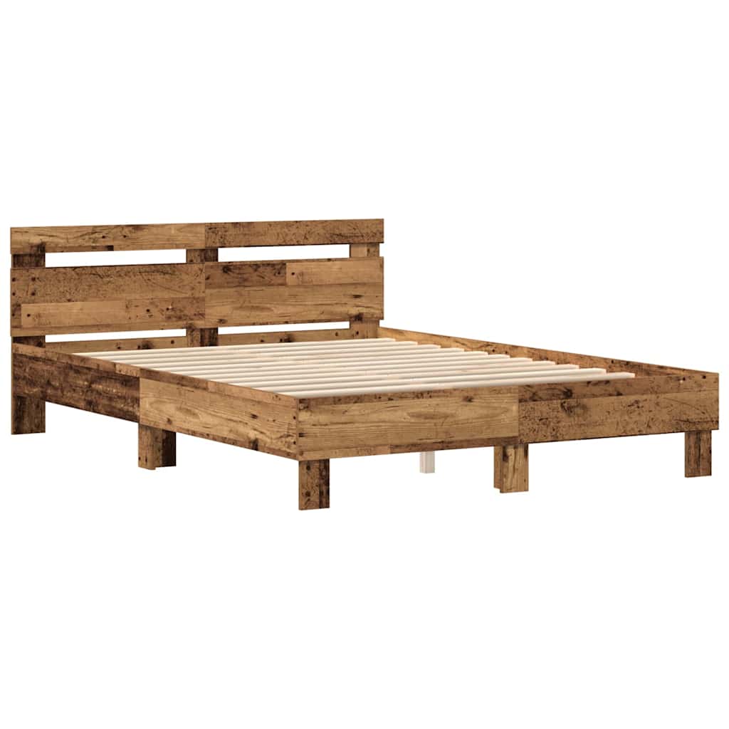 vidaXL Ramka łóżka Stare drewno 160 x 200 cm Drewno inżynieryjne